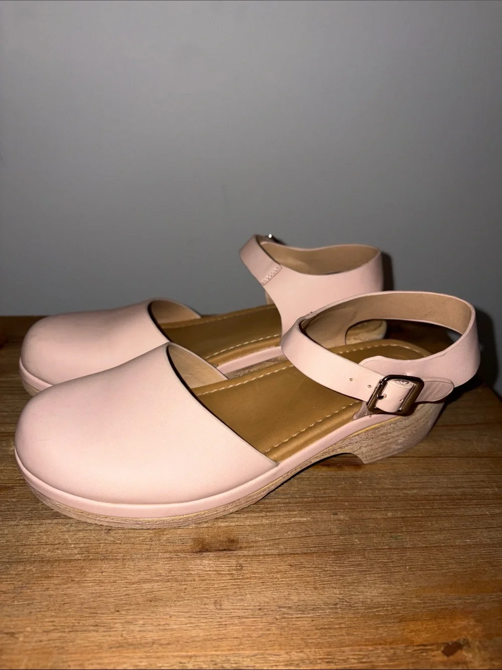 Cat & Jack Pink Ankle-Strap Kids Clog Shoes 3 Girls